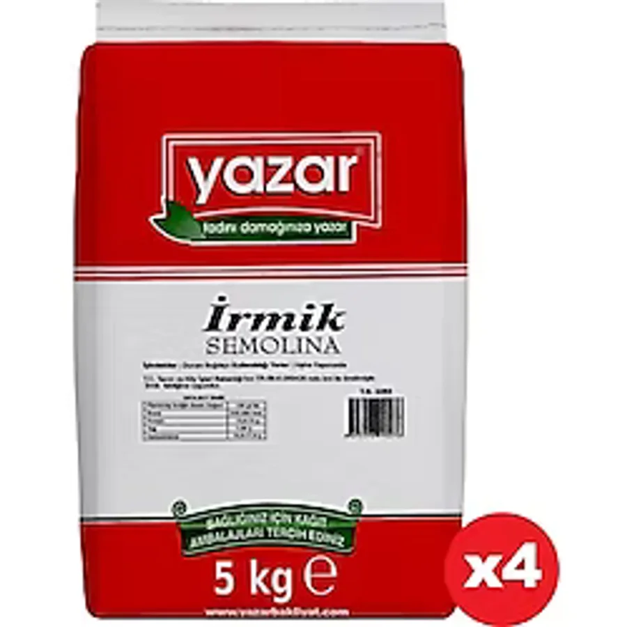 Yazar 5 kg 4 Paket İrmik