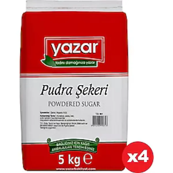Yazar 5000 gr 4 Paket Pudra Şekeri
