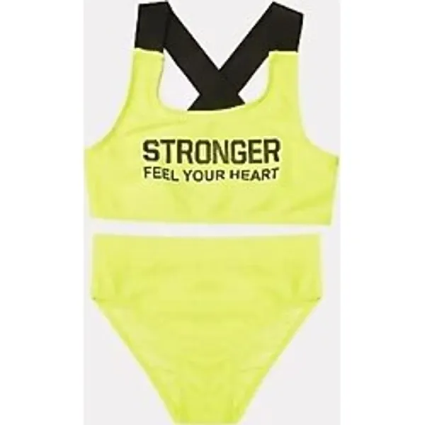 Yazı baskılı kız çocuk bikini takım DB200773BT