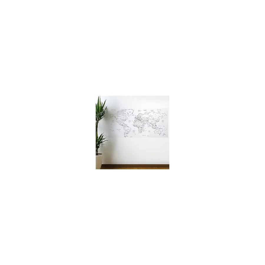 Yazılabilir Dünya Haritası Manyetik Duvar Stickerı 110 x 56 cm (5224)