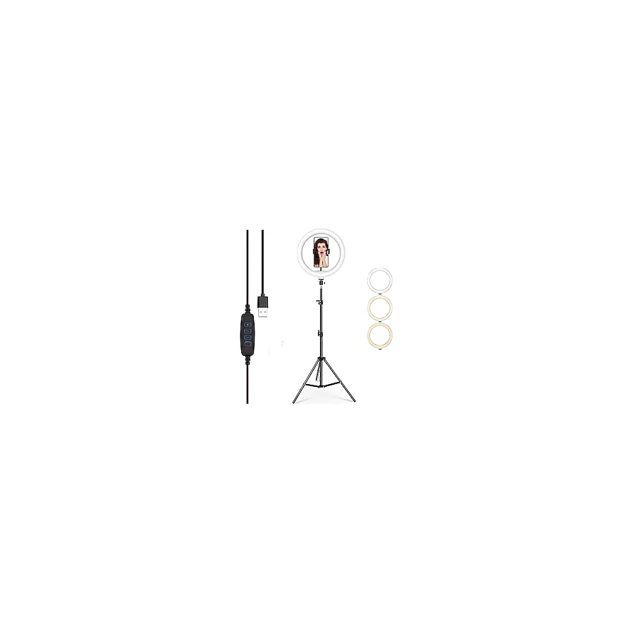 YED Ring Fill Light Led 10 Inç 2.1 M Beyaz Sarı Işık Halka Tripod