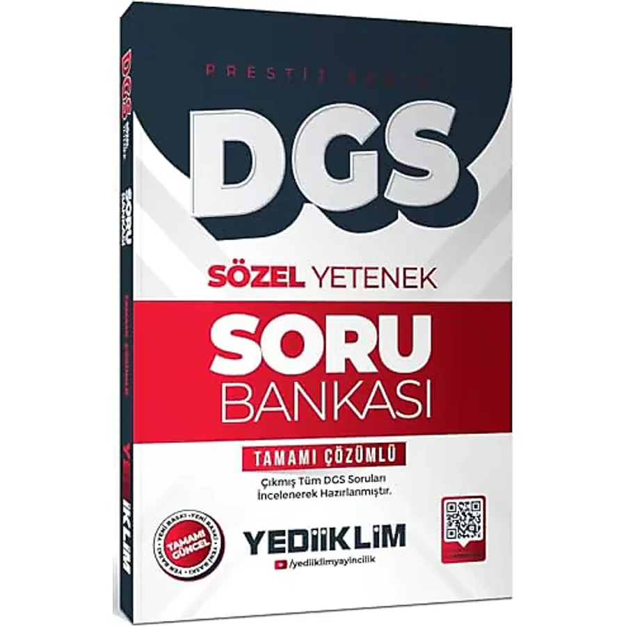 Yediiklim 2026 Dgs Prestij Serisi Sözel Yetenek Tamamı Çözümlü Soru Bankası