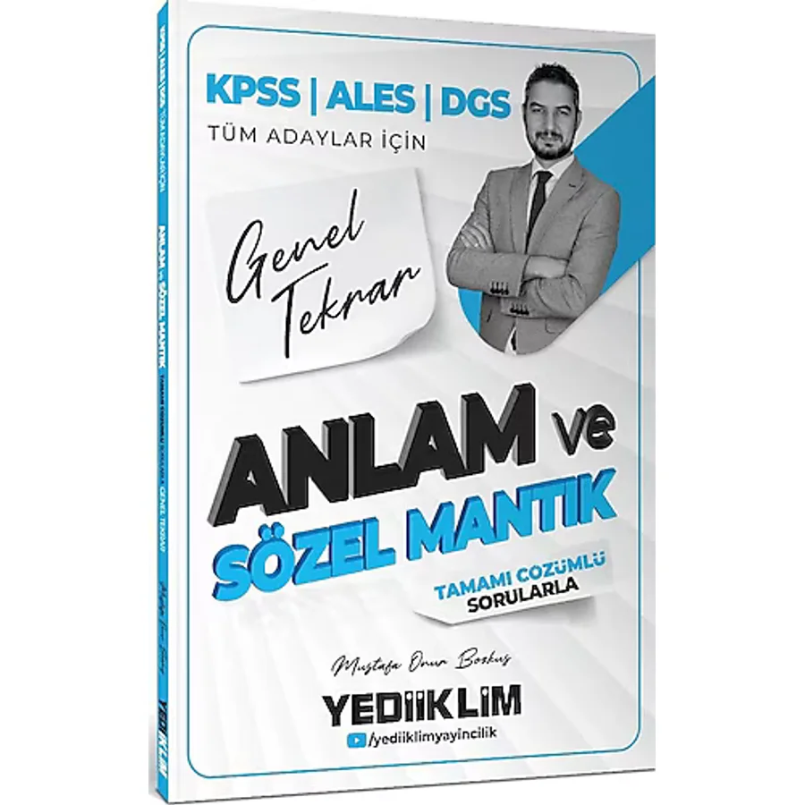 Yediiklim 2026 KPSS ALES DGS Tüm Adaylar İçin Anlam ve Sözel Mantık Tamamı Çözümlü Sorularla Genel Tekrar