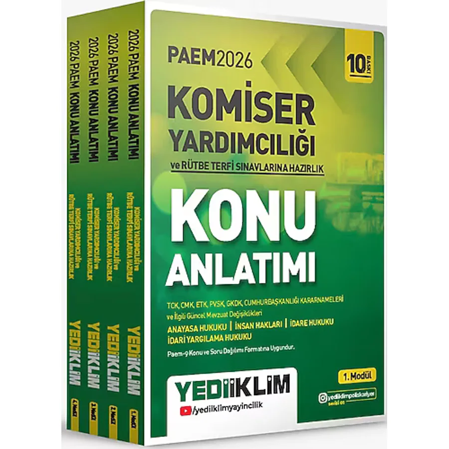 Yediiklim 2026 PAEM Komiser Yardımcılığı ve Rütbe Terfi Sınavlarına Hazırlık Konu Anlatımı Seti 4 Modül