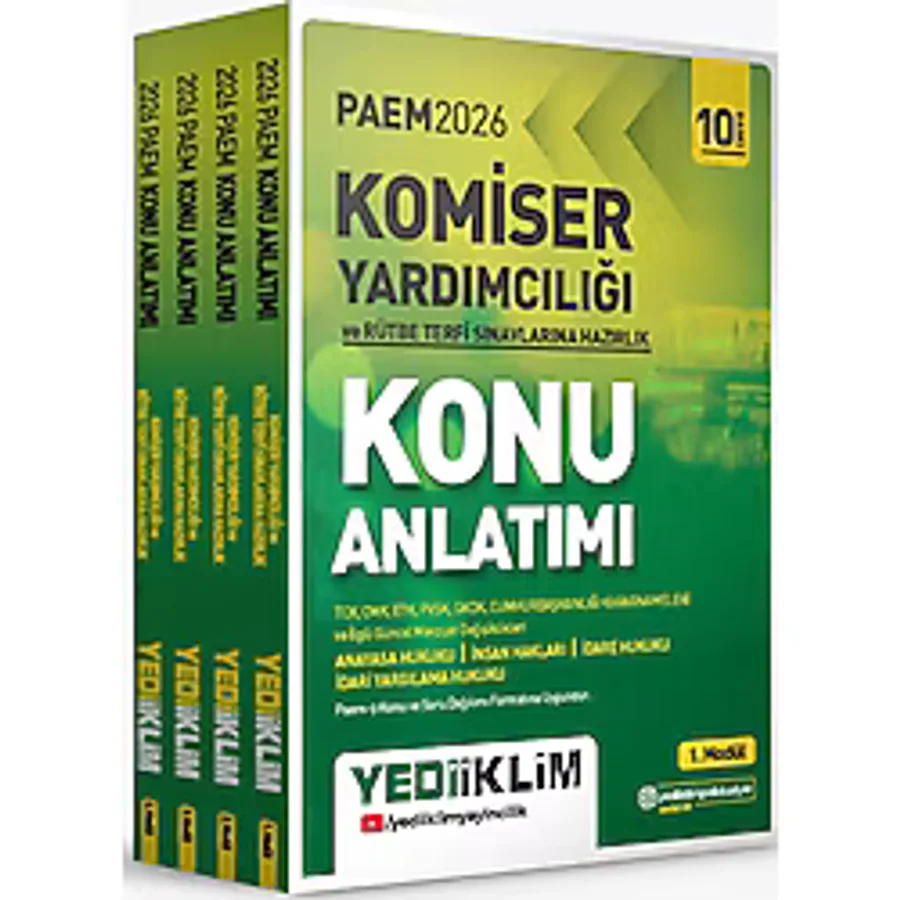 Yediiklim 2026 PAEM Komiser Yardımcılığı ve Rütbe Terfi Sınavlarına Hazırlık Konu Anlatımı Seti 4 Modül