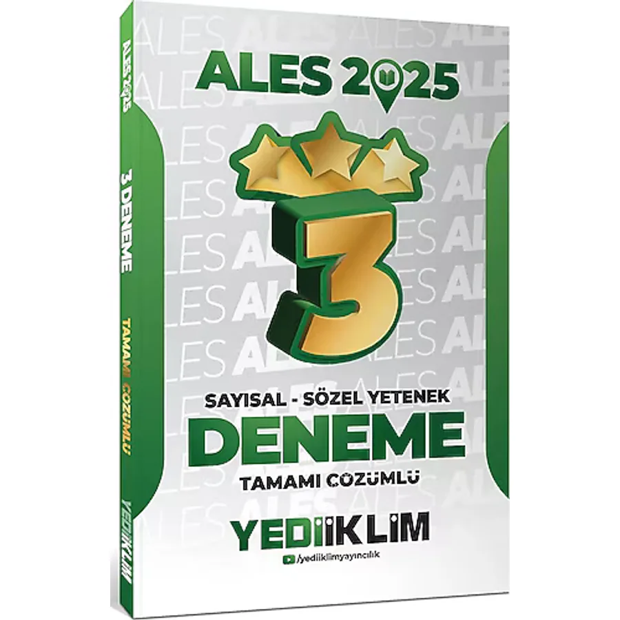 Yediiklim Yayınları 2025 ALES Sayısal Sözel Yetenek Tamamı Çözümlü 3 Yıldız Deneme