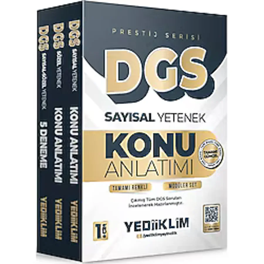 Yediiklim Yayınları 2026 DGS Prestij Serisi Tamamı Renkli Konu Anlatımı Modüler Set 3 Kitap