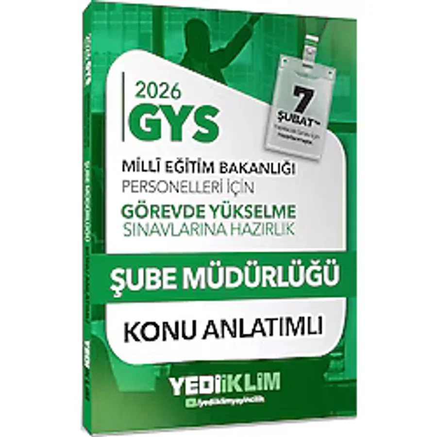 Yediiklim Yayınları 2026 MEB GYS Şube Müdürlüğü Konu Anlatımı