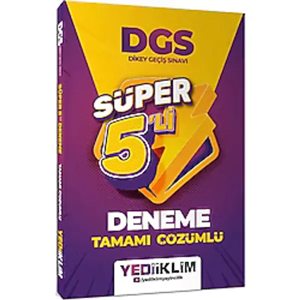 Yediiklim Yayınları 2027 DGS Tamamı Çözümlü Süper 5'li Deneme