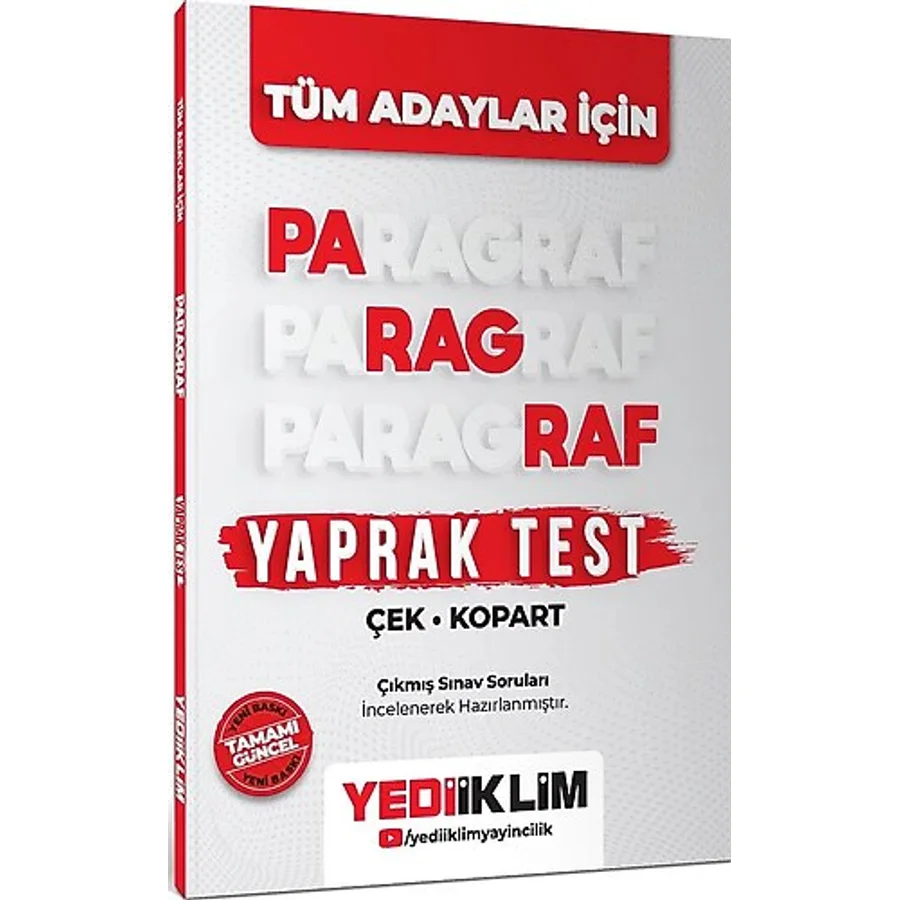 Yediiklim Yayınları Tüm Adaylar İçin Paragraf Çek Kopart Yaprak Test