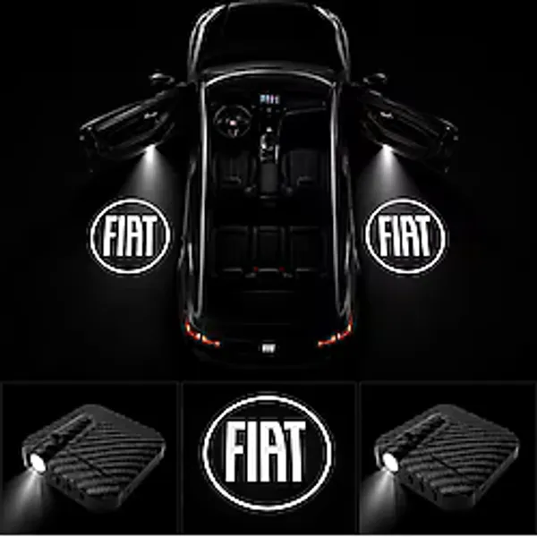 Yeni Fiat Kapı Altı Logo Projektör Led Işığı 2'li Set Pilli Kablosuz Kapı Karşılama Lambası