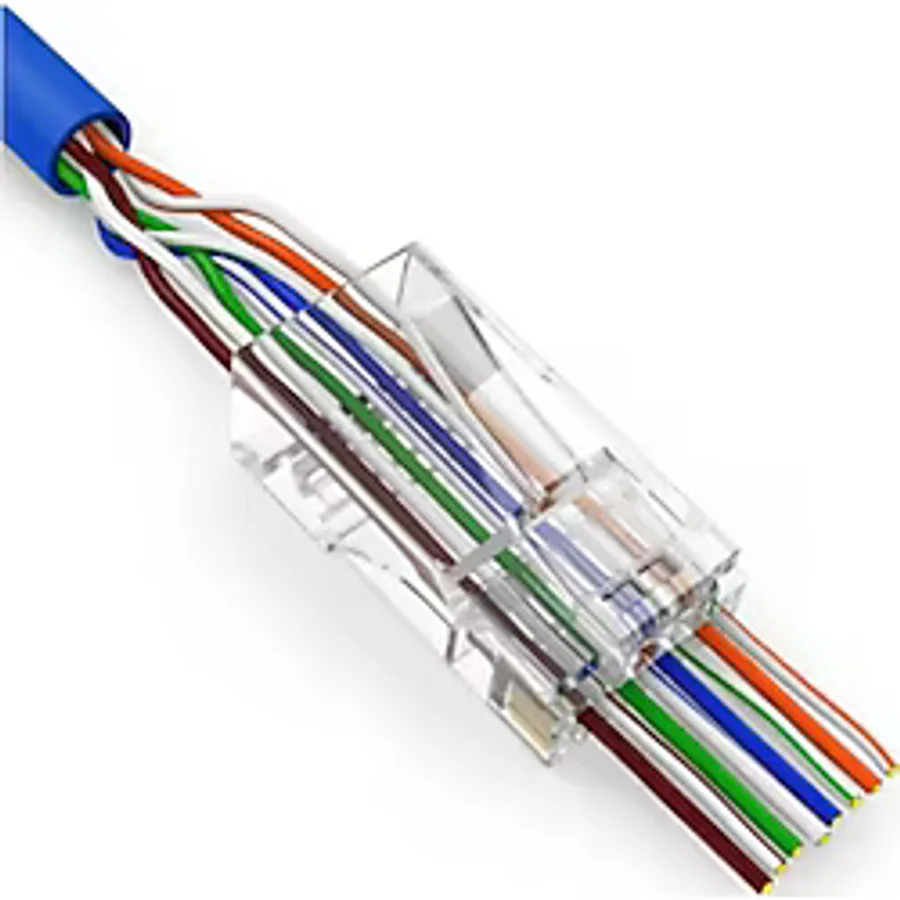 Yeni Nesil Cat5 Cat6 Ez Plug RJ45 Jac Konnektör 100'lü Paket