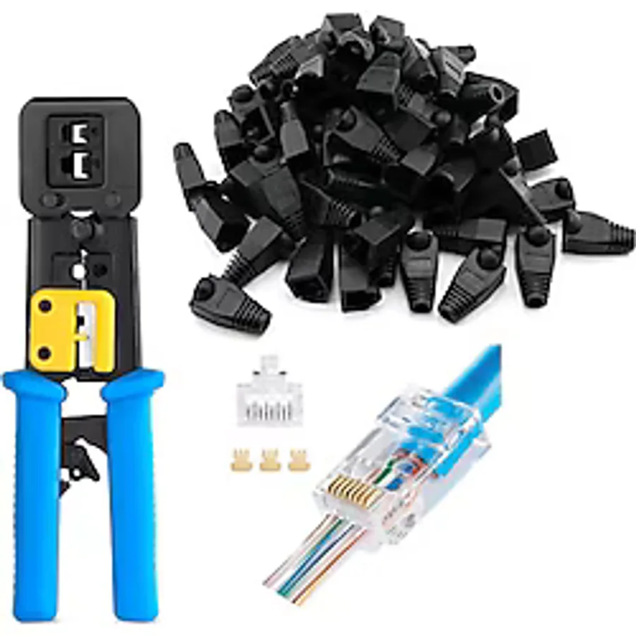 Yeni Nesil Rj45 Ağ Pensesi + Yeni Nesil Cat5/Cat6 Konnektör Jack