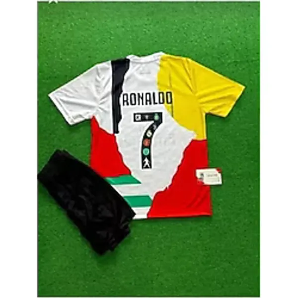 Yenteks Cristiano Ronaldo Karma Tüm Takımlar 4 Lü Set Çocuk Futbol Forması Forma+Şort (Çorap+Bileklik) Hediy