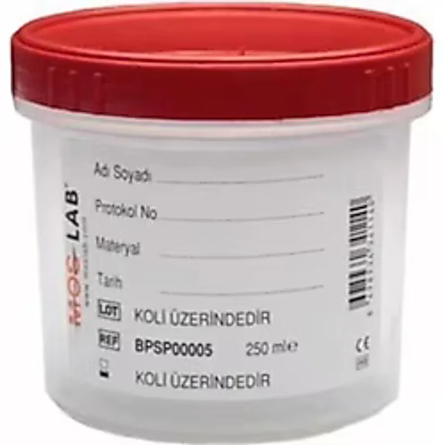 Yerli Patoloji Numune Saklama Spesmen Kabı 250 Ml 50 Adet