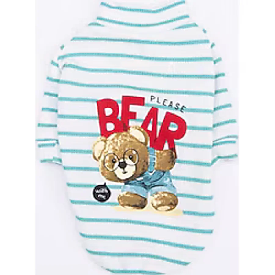 Yeşil Bear With Me Baskılı Triko Sweat Kedi Köpek Sweat Kedi Köpek Kıyafeti