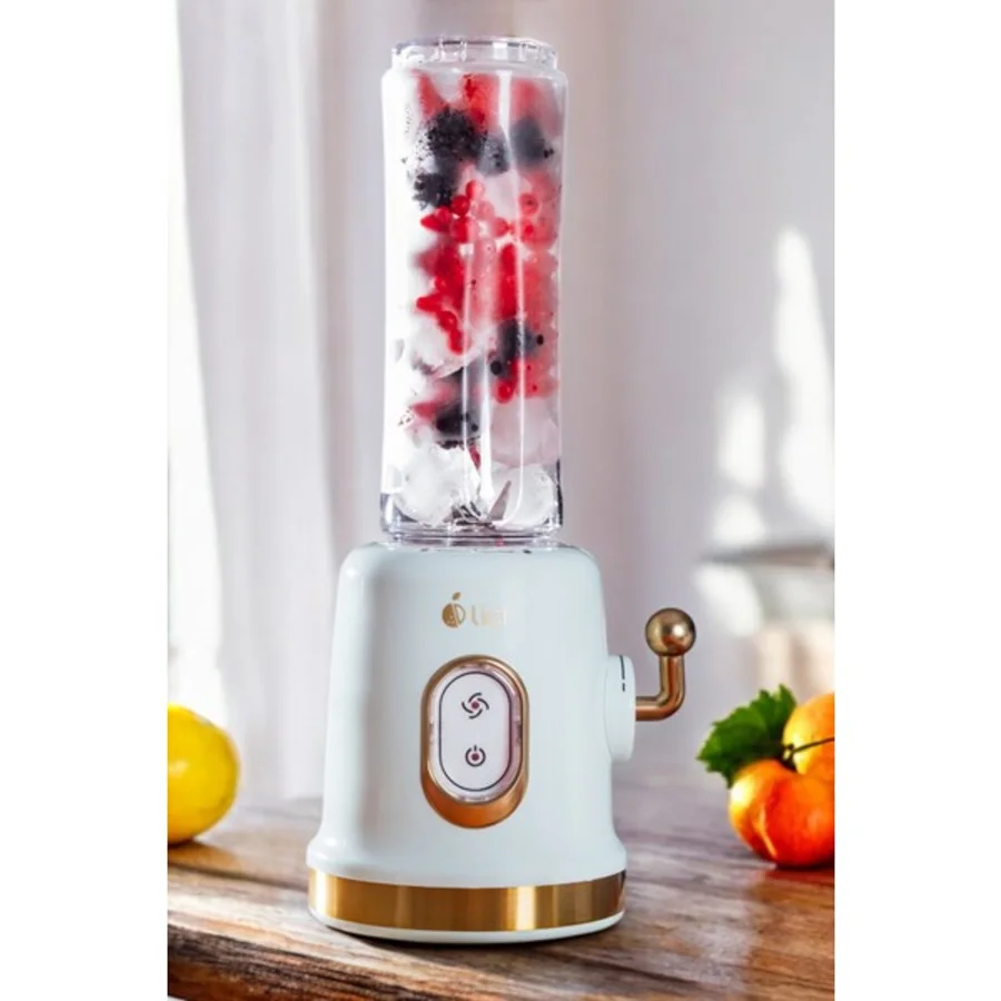 Yeşil Çift Şişeli Smoothie Blender, Güçlü ve Pratik Mutfak Aracı - Ahşap
