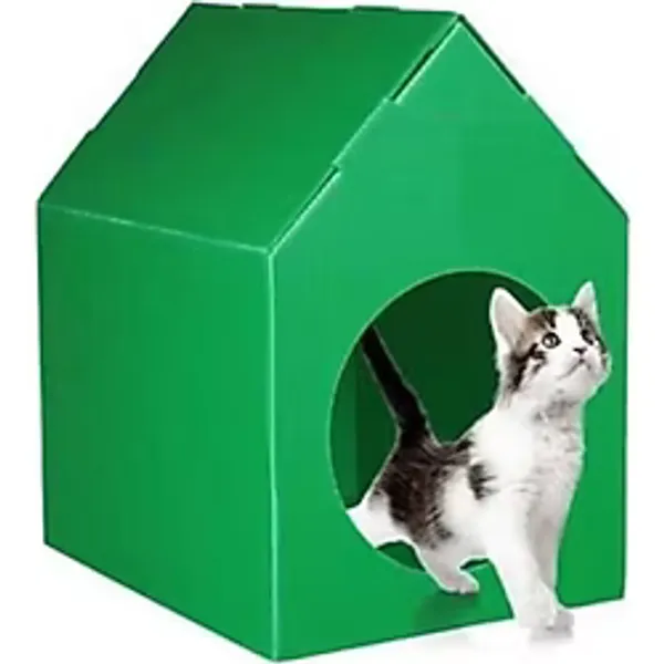 Yeşil Kedi Köpek Evi Kulübesi Yuvası Plastik Demonte Taşınabilir