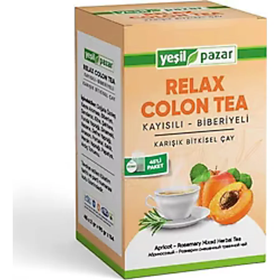 Yeşil Pazar Kayısılı Biberiyeli Relax Colon Bitki Çayı 45'li