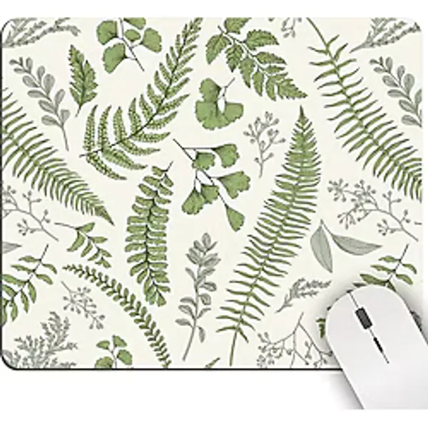 Yeşil Yaprak Mouse Pad, Vintage Okaliptüs Bitki Kare Bilgisayar Sevimli Fare Altlıkları Yıkanabilir Doğa Estetik Botanik Bitki Küçük Mouse Mat Kaymaz Oyun Ofis Kablosuz Fare Masası Aksesuarları