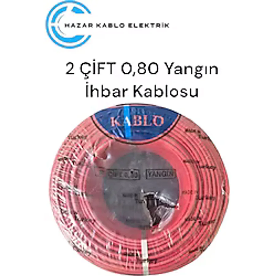 Yeşim Kablo 2x2x0.80 Mm+0.50 Yangın Alarm Kablosu 100 Metre
