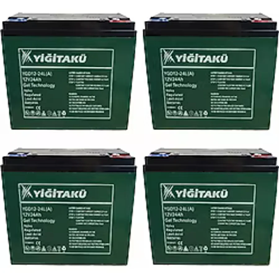YİĞİT AKÜ 12 V 24 Ah Jel Elektrikli Bisiklet Aküsü 4 Lü Set 2025yeni Üretim 1 Yıl Garantili