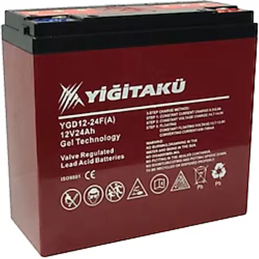 Yiğit Akü YGD12-24F A 12 V 24 Ah Jel Elektrikli Motosiklet Aküsü