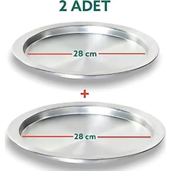 Yıldız Çelik 28 cm Alüminyum Künefe Kadayıf Tepsisi & Tabağı 2 Parça Sağlam Malzeme