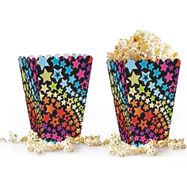 Yıldızlar Mısır Kutusu Popcorn Kutusu Patlamış Mısır Kutusu 8 Adet
