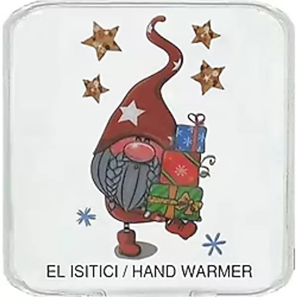 YILDIZLI NOEL CÜCESİ CEP SOBASI,EL ISITICI,SICAK SU TORBASI PVC 10x9,5cm