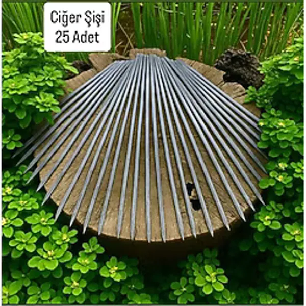 Yılmaz Nargile Ciğer Şişi 25 Adet 55 cm ,et Mangal Yassı Şiş (Uzunluk 55 cm ),mangal Aksesuarı Kebap,ciğer,kuşbaşı