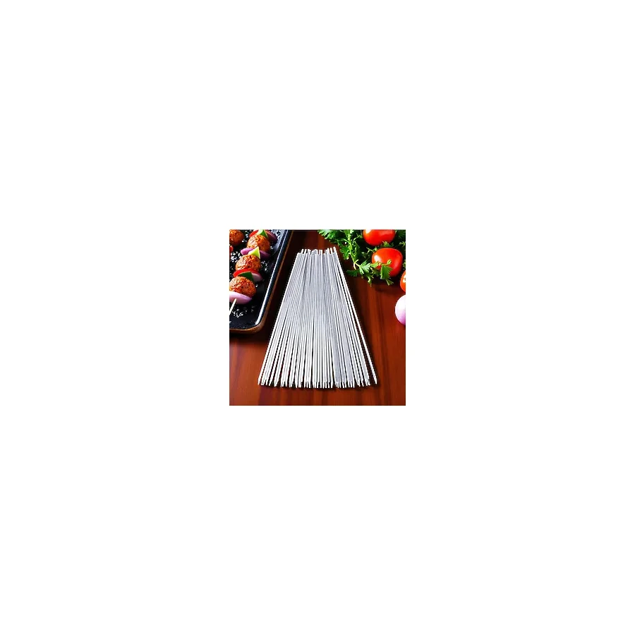 YILMAZNARGİLE Ciğer Şişi 40 Adet 55 cm ,Et Mangal Yassı şiş (İnce Şiş uzunluk 55 cm ),Mangal Aksesuarı Kebap,Ciğer,Kuşbaşı