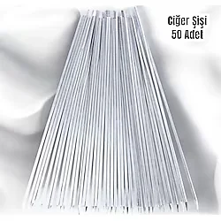 YILMAZNARGİLE Ciğer Şişi 50 Adet 55 cm ,Et Mangal Yassı şiş (uzunluk 55 cm ),Mangal Aksesuarı Kebap,Ciğer,Kuşbaşı