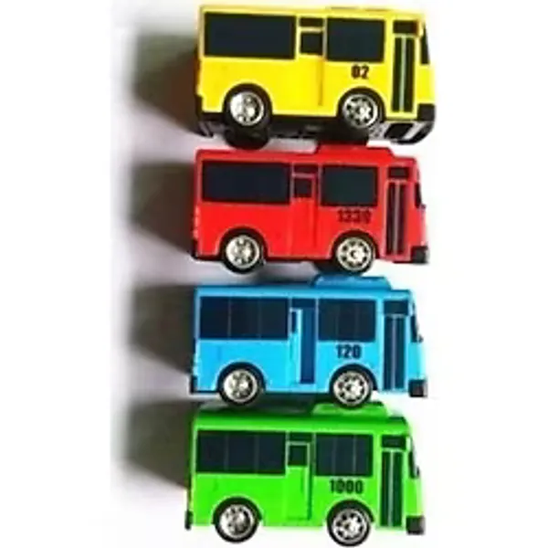 Ym TOYS Tayo Oyuncak Otobüs 7 Cm 4lü Çek Bırak Oyuncak Otobüs Tayobüs