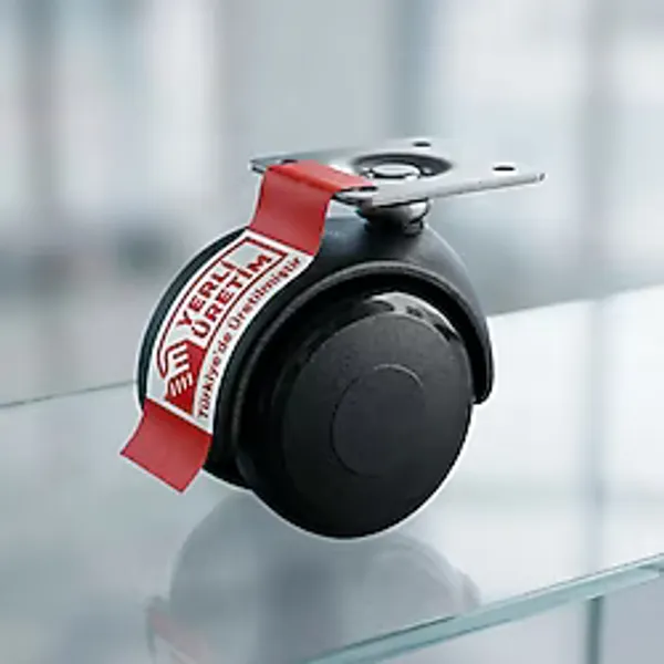 YNC Oynak Tablalı Mobilya Tekerleği 1 Adet 40 mm - Masa, Sehpa, Dolap ve Ofis Mobilyaları İçin Döner Teker - Siyah - 40mm