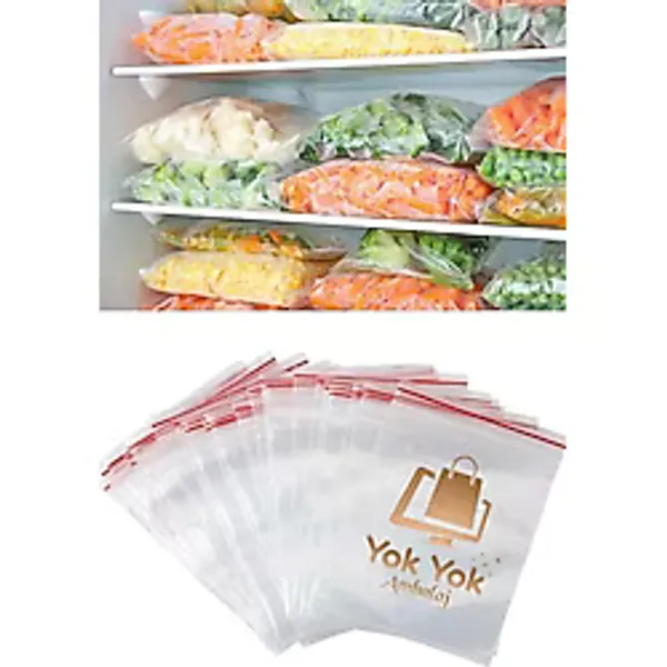 YOK YOK AMBALAJ Kilitli Koruyucu Buzdolabı Poşeti Naylon Torba 19x25cm 100 Adet 1 Paket