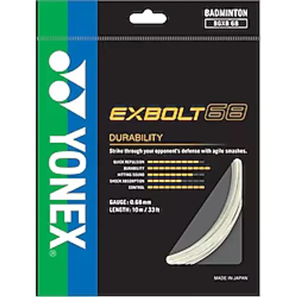 Yonex Exbolt 68 Badminton Kordajı 0.68 mm 10 Metre Sarı