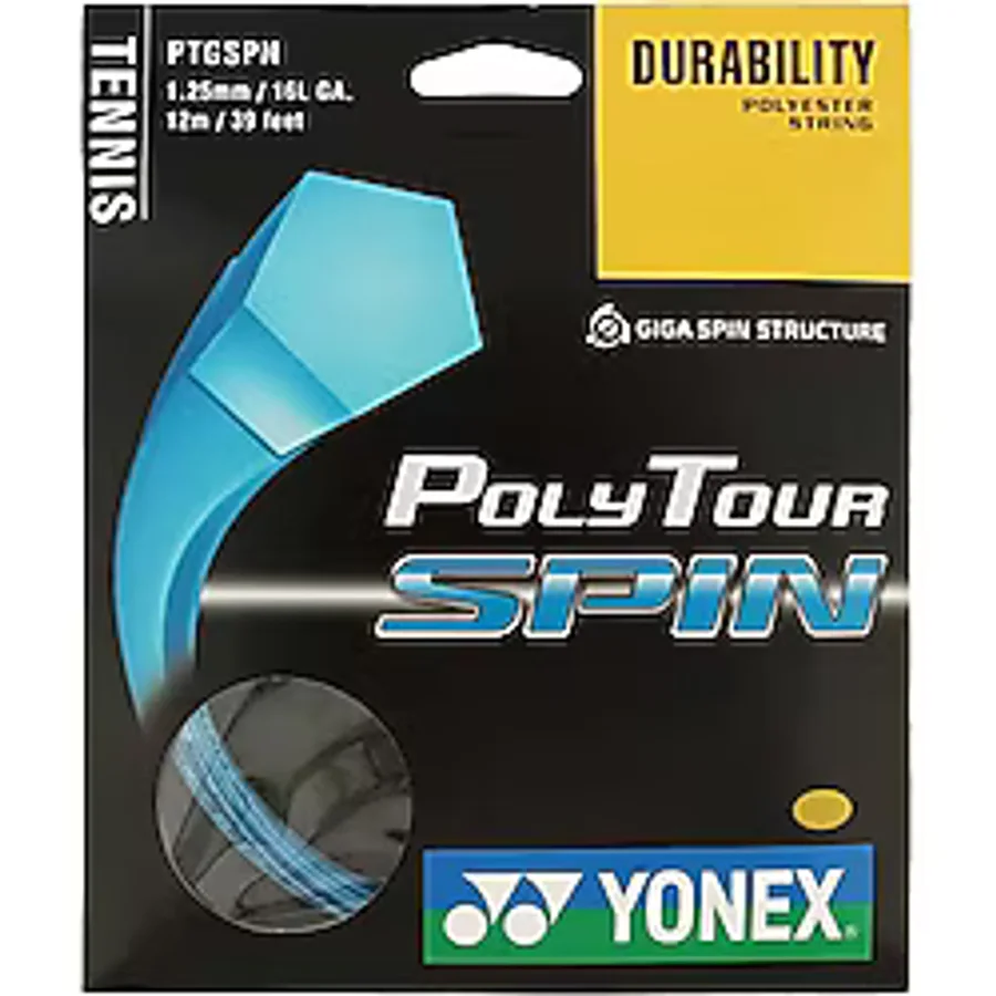 YONEX POLY TOUR Spin 125 12M TENİS KORDAJI MAVİ