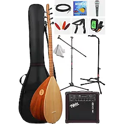 Yonka B-142K-Amp Amfili Kısa Sap Çınar Ağacı Kaliteli Saz Bağlama Seti