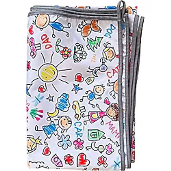 Yorni Su Geçirmez Yer/Masa Örtüsü, Aktivite, Yemek ve Oyun için, Doğa Dostu ve Çevreci, Sertifikalı,%100 Polyester, Family Desenli, 150x180cm