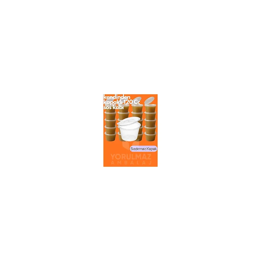 Yorulmaz Ambalaj 120 ml Sızdırmaz Mini Saklama Kabı 25 Adet Sosluk Buzluk İçin Pratik Çözüm - 25 Adet 120 ml