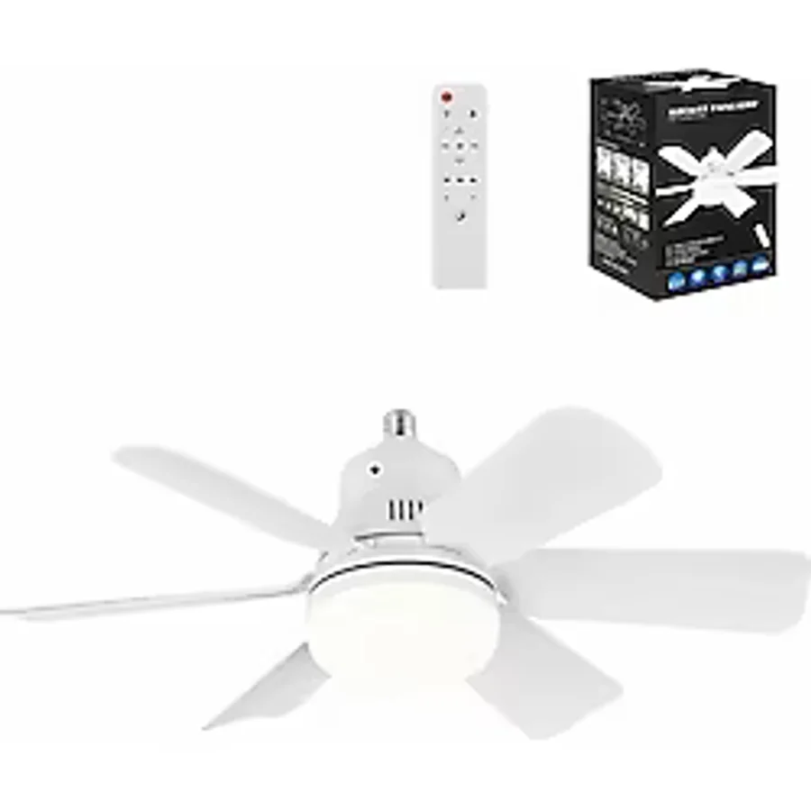 Youpick Fanlı Tavan Lambası 42cm Uzaktan Kumanda 3 Renk Ayarlı - Beyaz
