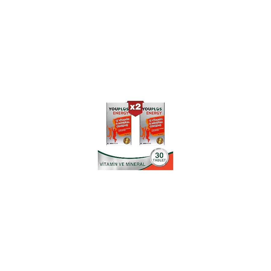 Youplus Energy Vitamin ve Mineral Kompleksi 30 Tablet 2'li