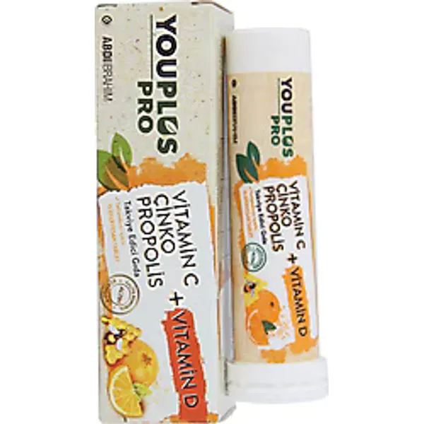 Youplus Pro Vitamin C D Çinko Propolis 15 Efervesan Tablet