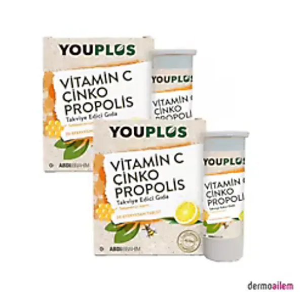 Youplus Vitamin C Çinko Propolis 20 Efervesan Tablet 2'li
