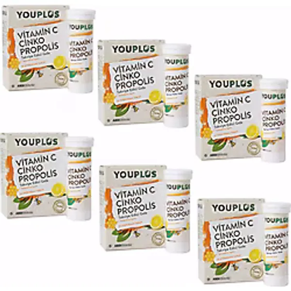 Youplus Vitamin C Çinko Propolis 20 Efervesan Tablet 6'lı