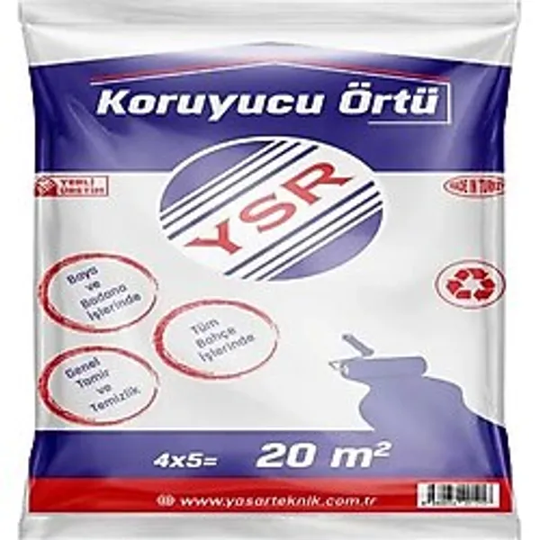 Ysr Koruyucu Hışır Örtü Pratik Boya Eşya Koruma Örtüsü 4x5=20 M