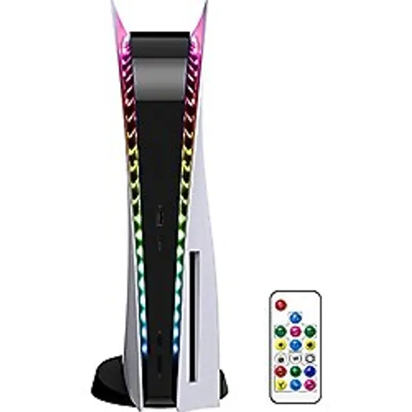 YUANHOT LED RGB Işık Şeridi PlayStation 5/PS5 ile Uyumlu İnce Disk ve Dijital Sürüm Konsolu, 7 Renk 358 Modlu, Kendin Yap Dekorasyon Aksesuarları, Uzaktan Kumandalı Esnek Işık Şeridi