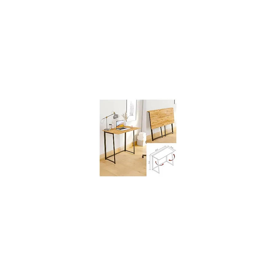 Yüceer Home WorkPro Katlanır Çalışma Masası Bilgisayar Masası Çizim Masası - 75 x 80 x 50 cm - Atlantik Çam