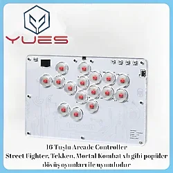Yues Ps4 Uyumlu Fighting Stick Arcade Stick - Ps4/ps3/pc/steam/android/ios Uyumlu, Rgb Aydınlatma